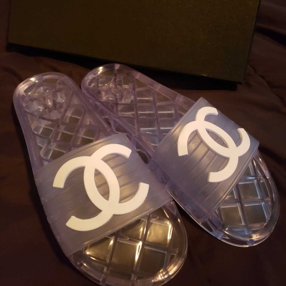 chanel pvc jelly slides